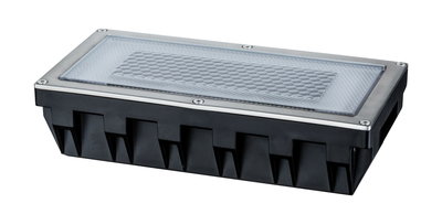 Rectangular LED recessed light with stainless steel frame and black plastic housing with honeycomb glass