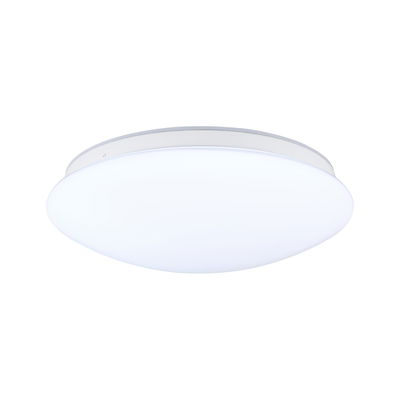 Round white LED ceiling light with matte plastic diffuser for modern room lighting