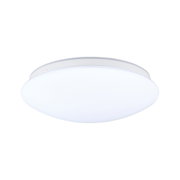 Round white LED ceiling light with matte plastic diffuser for modern room lighting