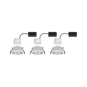 Three white LED recessed spotlights with black cable for modern indoor lighting solutions