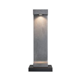Modern grey granite outdoor light with black base and warm white LED for garden lighting