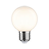 Runde LED-Glühbirne mit E27-Fassung in warmweißem Glas für energiesparende Beleuchtung