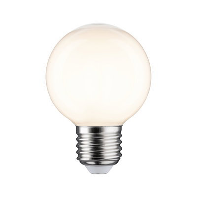 Runde LED-Glühbirne mit E27-Fassung in warmweißem Glas für energiesparende Beleuchtung
