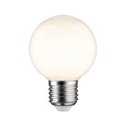 Runde LED-Glühbirne mit E27-Fassung in warmweißem Glas für energiesparende Beleuchtung