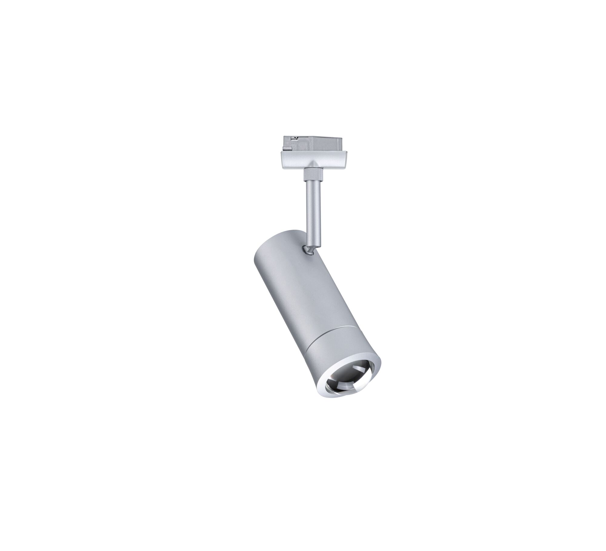 Modern silver metal LED spotlight for flexible indoor accent lighting and decor