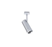 Modern silver metal LED spotlight for flexible indoor accent lighting and decor