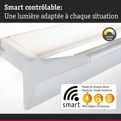 Plafonnier LED blanc intelligent avec cadre en aluminium et passerelle Zigbee 3.0 compatible Alexa et Google