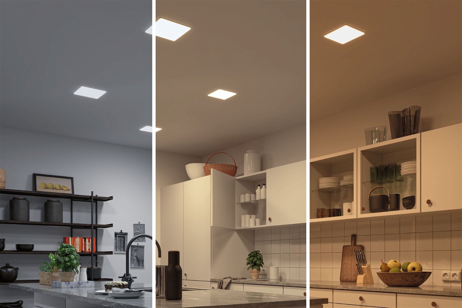 VariFit Panneau encastré LED Smart Home Zigbee Veluna IP44 carré 215x215mm Tunable White Satiné