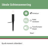 Zwarte LED-tuinsteker met witte diffuser voor eenvoudige buitenverlichting
