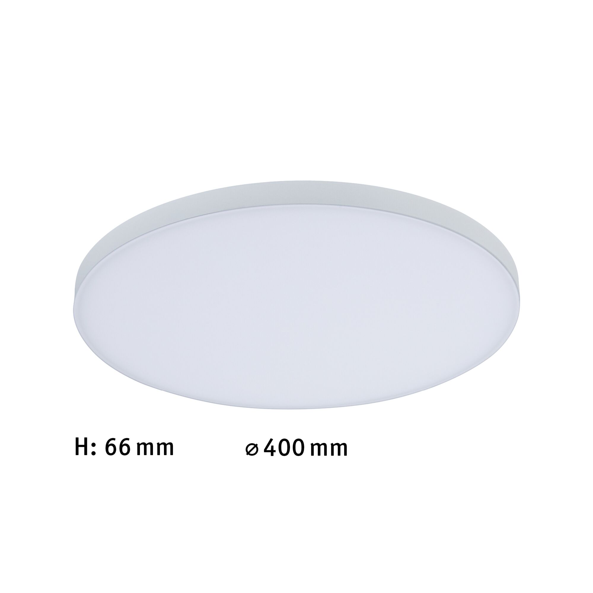 Ronde witte LED-plafondlamp van kunststof, 400 mm diameter en 66 mm hoogte, geschikt voor woonruimtes