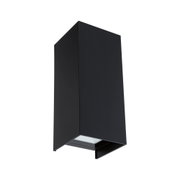Applique murale extérieure rectangulaire noire en métal avec design moderne et éclairage LED