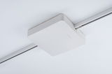 Square white plastic ceiling spotlight on track system for modern lighting solutions