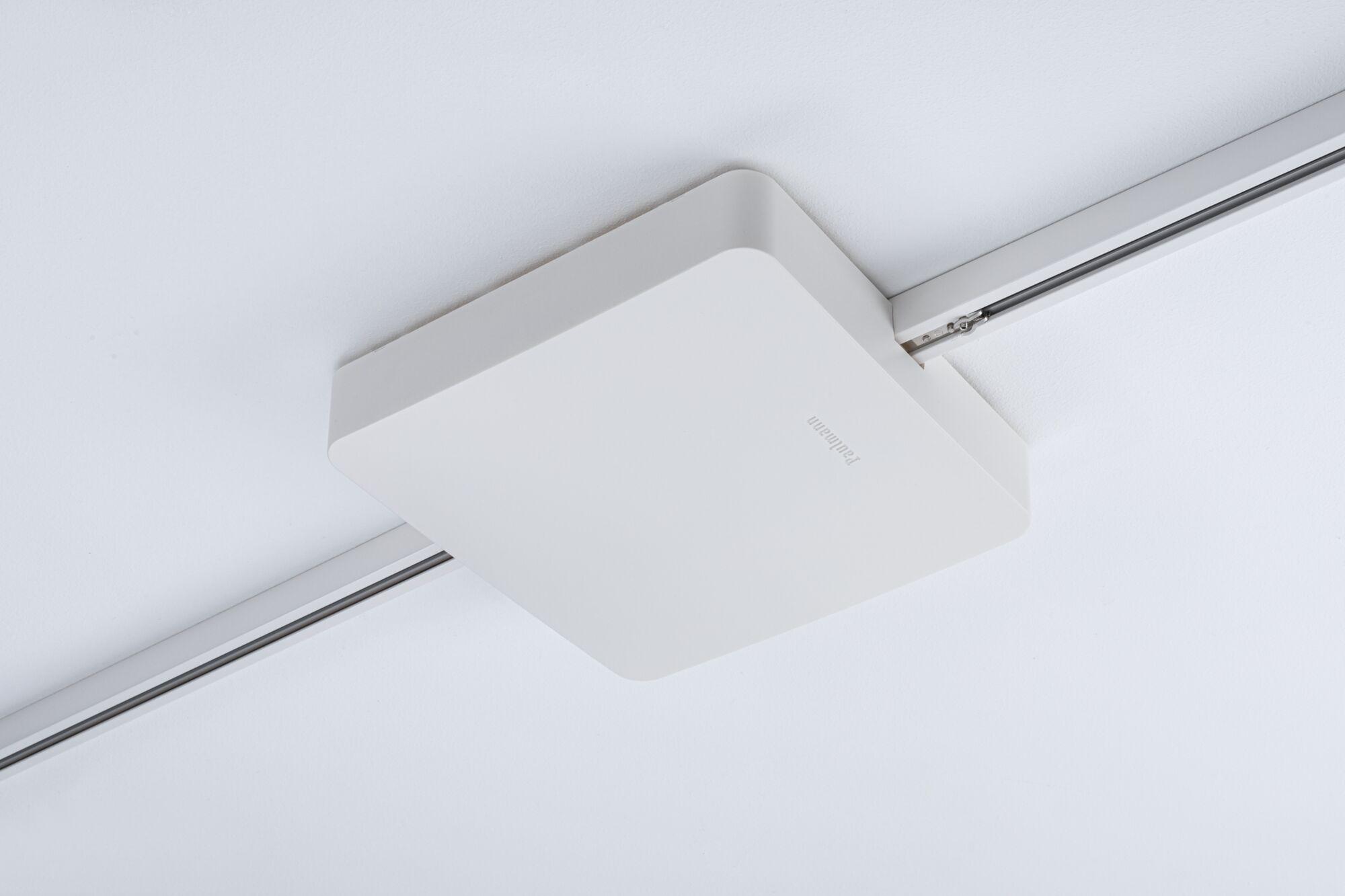 White square plastic ceiling light with track system for modern indoor lighting solutions