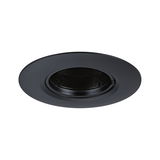 Zwarte metalen inbouwspot met ronde rand voor moderne LED-verlichting
