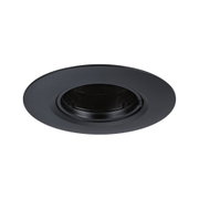Black metal recessed spotlight with round frame for modern LED lighting solutions