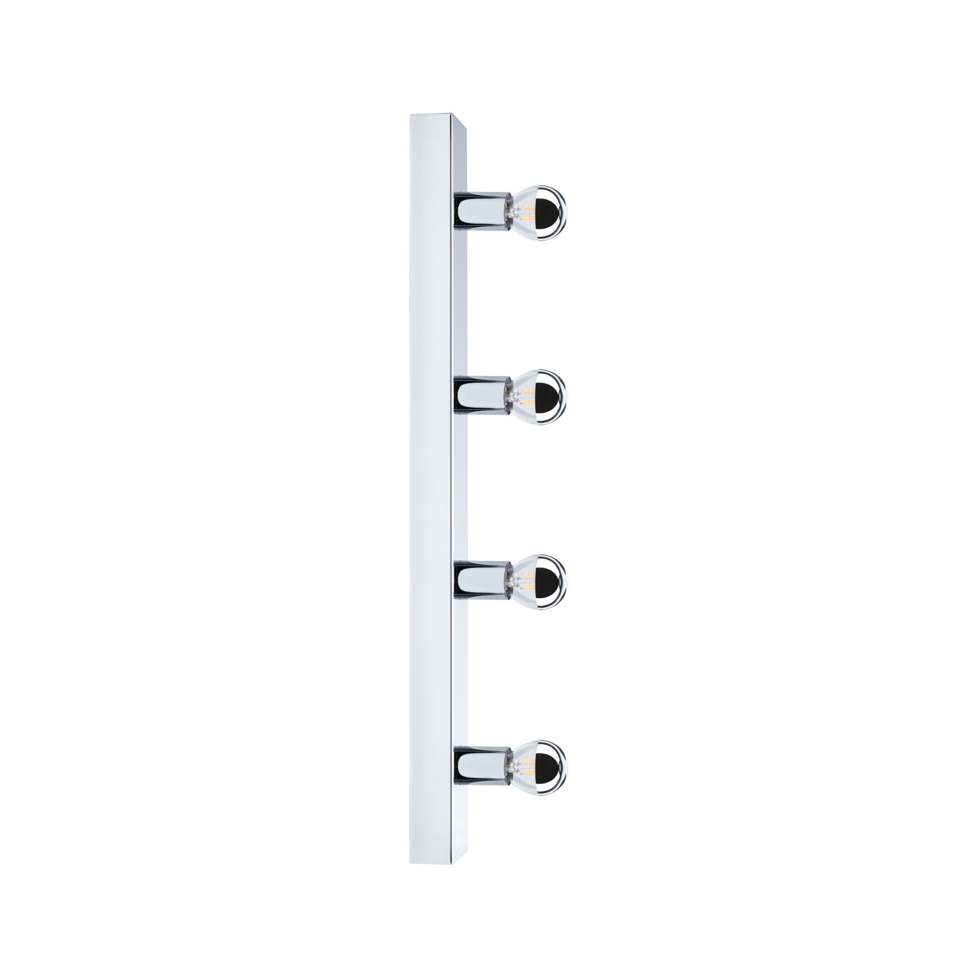 Applique murale moderne en chrome avec quatre ampoules claires pour un éclairage intérieur élégant