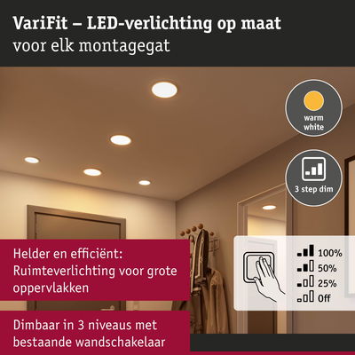 LED-verlichting met warm wit licht en 3-traps dimfunctie voor heldere ruimteverlichting