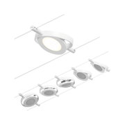 White metal LED cable spotlight with round design for modern lighting solutions