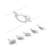 Weißer LED-Seilstrahler aus Metall mit rundem Design für moderne Beleuchtungslösungen