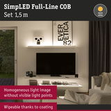 SimpLED Full-Line COB 1.5m LED strip with warm white light, uniform illumination without visible light spots