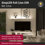 SimpLED Full-Line COB 1.5m LED strip with warm white light, uniform illumination without visible light spots