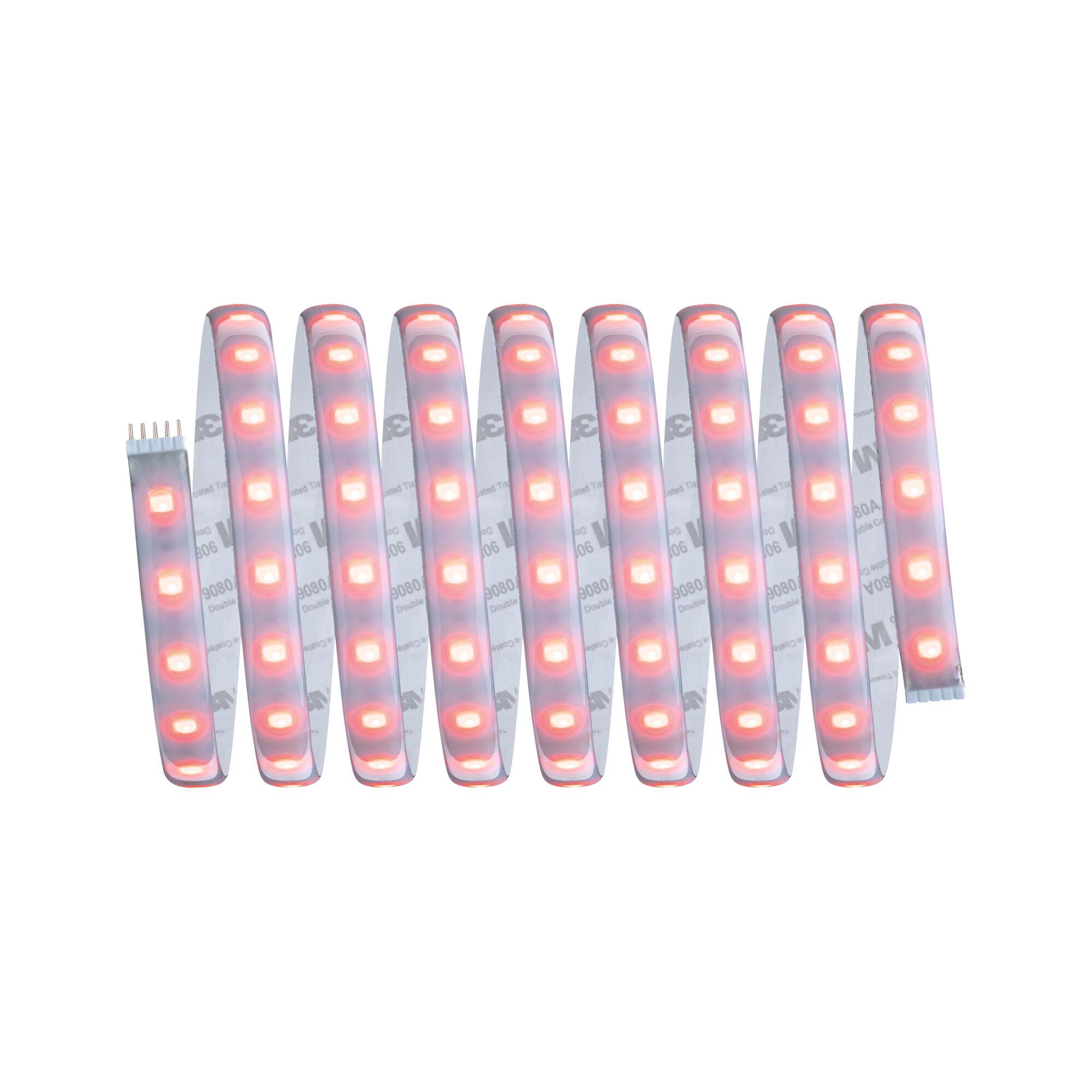 Bande LED flexible avec lumières rouges sur support transparent pour éclairage décoratif