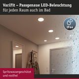 VariFit LED-Einbaustrahler in Weiß, spritzwassergeschützt IP44, ideal für Bad und Flurbeleuchtung