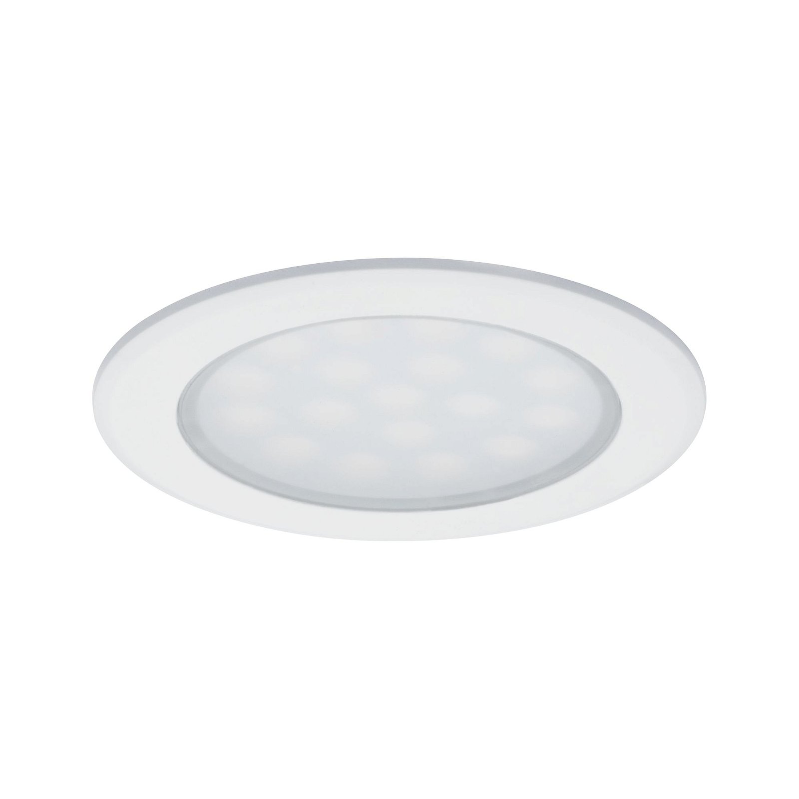 Éclairages encastrés LED pour meubles Armoire de toilette rond 65mm 2x2,5W 2x180lm 230/12V 3000K Blanc dépoli