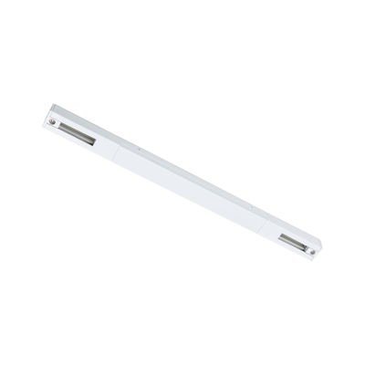 White aluminum LED track connector for flexible lighting systems in modern design