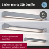 Lèche-mur LED Lucille en aluminium gris avec indice IP44 et effets lumineux réglables