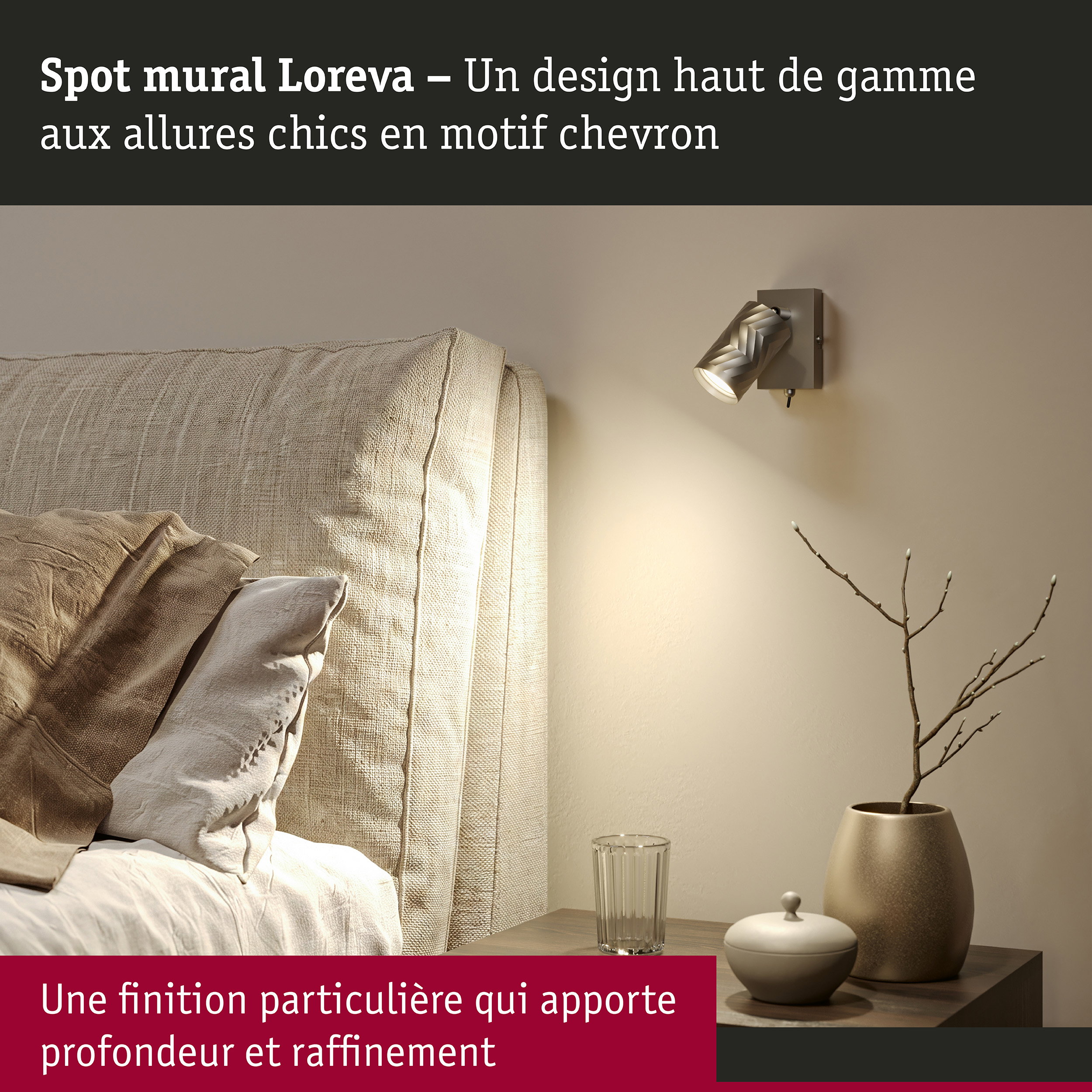 Spotlight Loreva GU10 max. 10W Titanium Métal