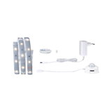 White LED strip light with power adapter and motion sensor for flexible room lighting and control