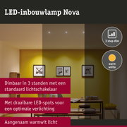 LED-inbouwlamp 3-Step-Dim Nova Coin Basisset zwenkbaar rond 84mm 50° Coin 3x6W 3x470lm 230V dimbaar 2700K Alu gedraaid