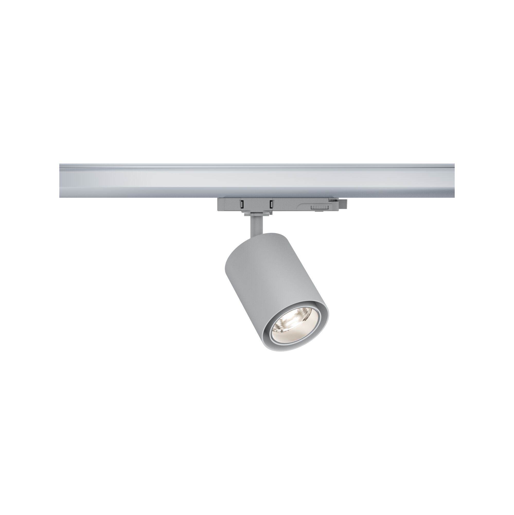 Moderner grauer LED-Strahler aus Metall für Schienensysteme, energiesparende Innenbeleuchtung