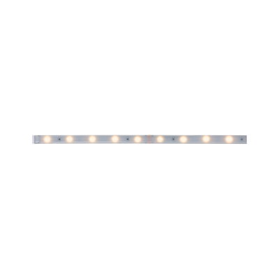 Long LED light strip with warm white lights in transparent casing for modern interior lighting