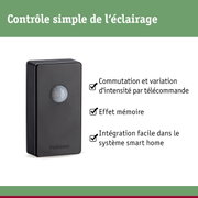 Détecteur de mouvement noir en plastique avec contrôle simple de l'éclairage et intégration domotique facile