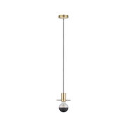 Moderne Pendelleuchte aus Messing mit schwarzer LED-Glühbirne und Glasplatte für Wohnräume