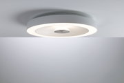 Round white LED ceiling light with modern design and indirect lighting for living spaces.