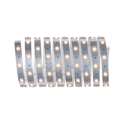 Bande LED flexible avec diodes blanc chaud sur circuit argenté pour éclairage décoratif intérieur