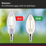 Comparaison des ampoules LED E14 avec ancien culot en plastique et nouveau culot métallique sans plastique