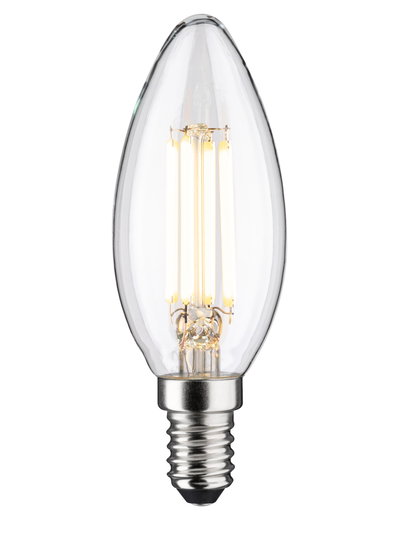 Clear LED candle bulb with E14 base for energy-efficient lighting solutions