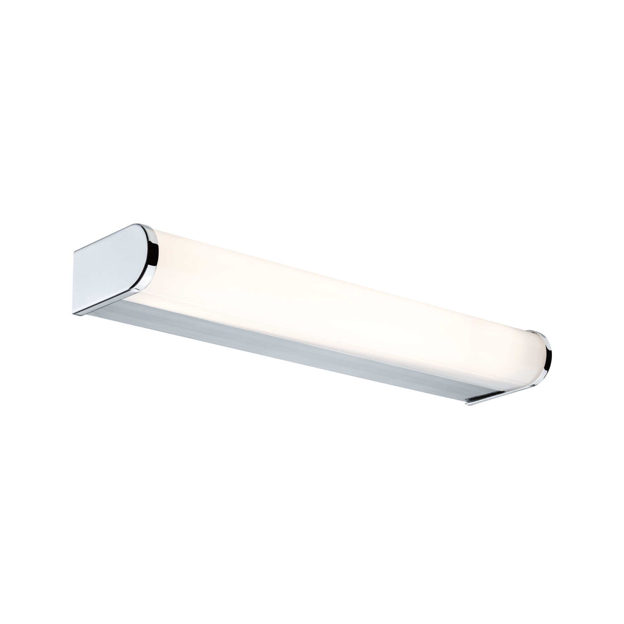 Modern LED wall light with opal glass and chrome finish for stylish indoor lighting