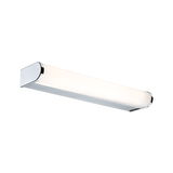 Modern LED wall light with opal glass and chrome finish for stylish indoor lighting