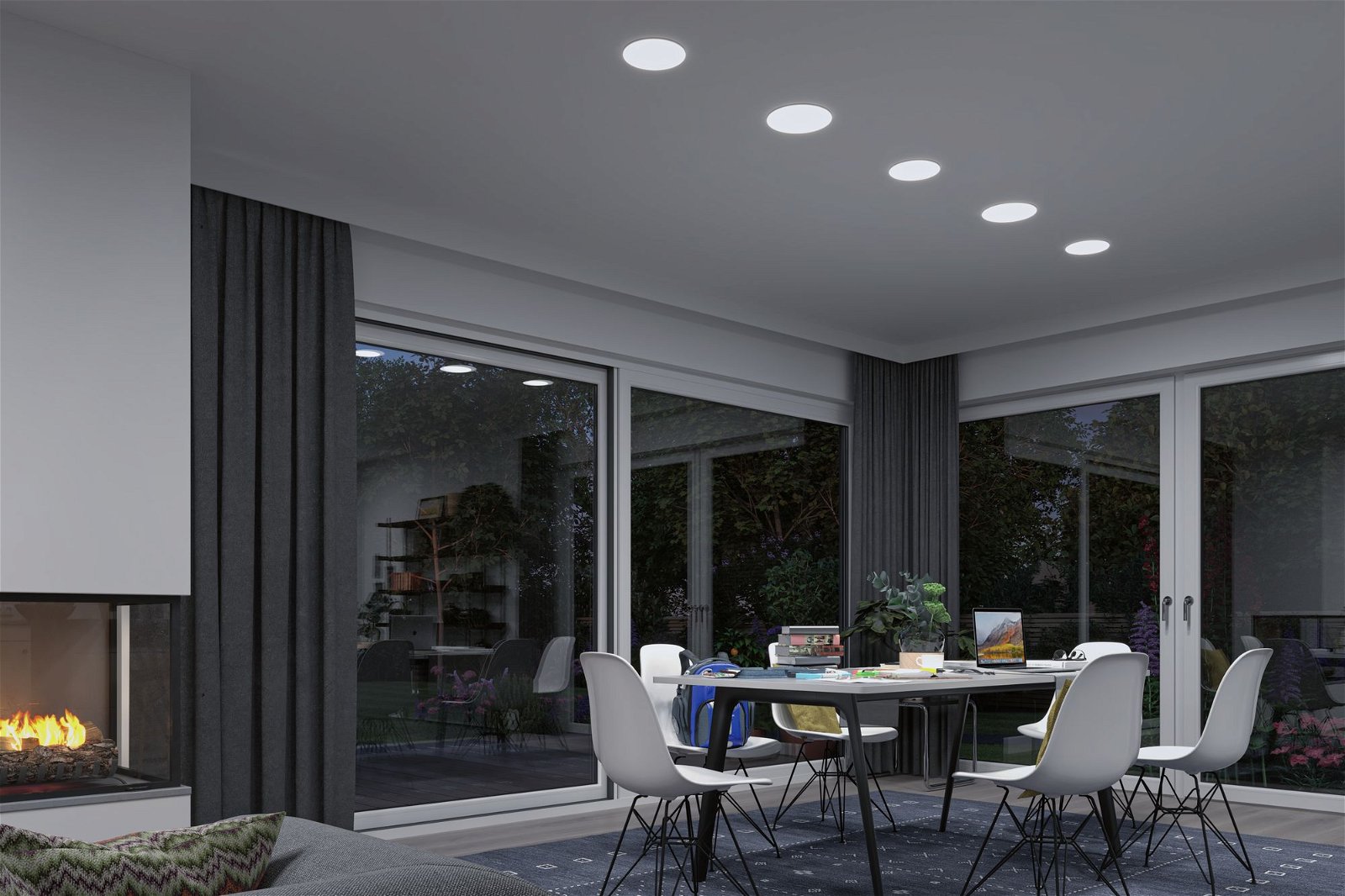 VariFit Panneau encastré LED Smart Home Zigbee Veluna IP44 rond 215mm 17W 1300lm Tunable White Satiné gradable
