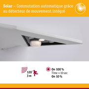 Détecteur de mouvement solaire blanc avec capteur intégré pour commande automatique d'éclairage extérieur