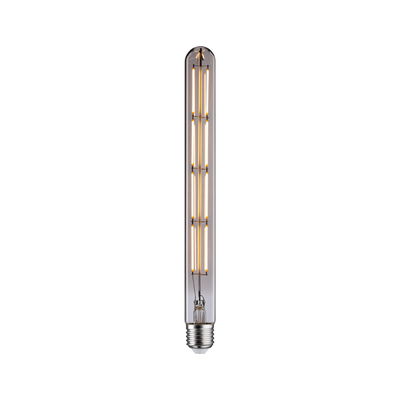 Long LED bulb in clear glass with warm white light for decorative lighting solutions