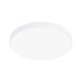 Round white LED ceiling light made of plastic with energy-saving illumination for living spaces