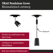 Minimalistische zwarte URail Pendulum Cover voor Spot Cover met verstelbare kabel