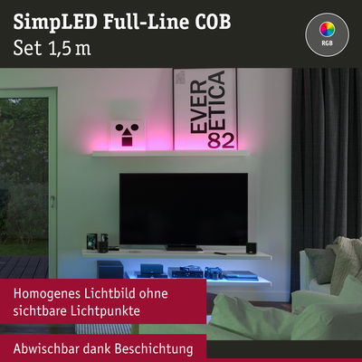 RGB LED-Lichtleiste 1,5 m mit homogenem Lichtbild und abwischbarer Beschichtung für Wohnraumbeleuchtung