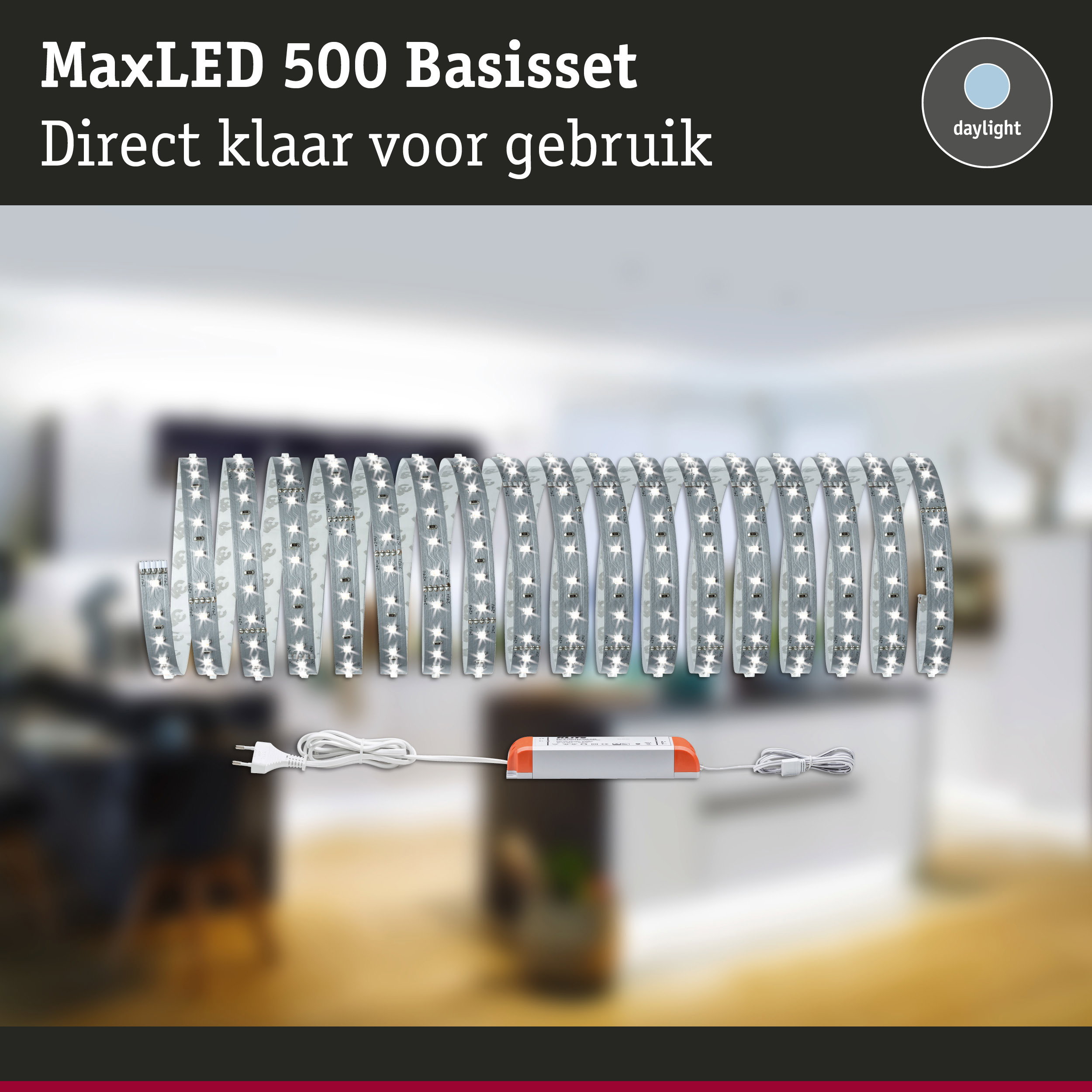 MaxLED 500 basisset met flexibele witte LED-strip en voeding voor daglichtverlichting